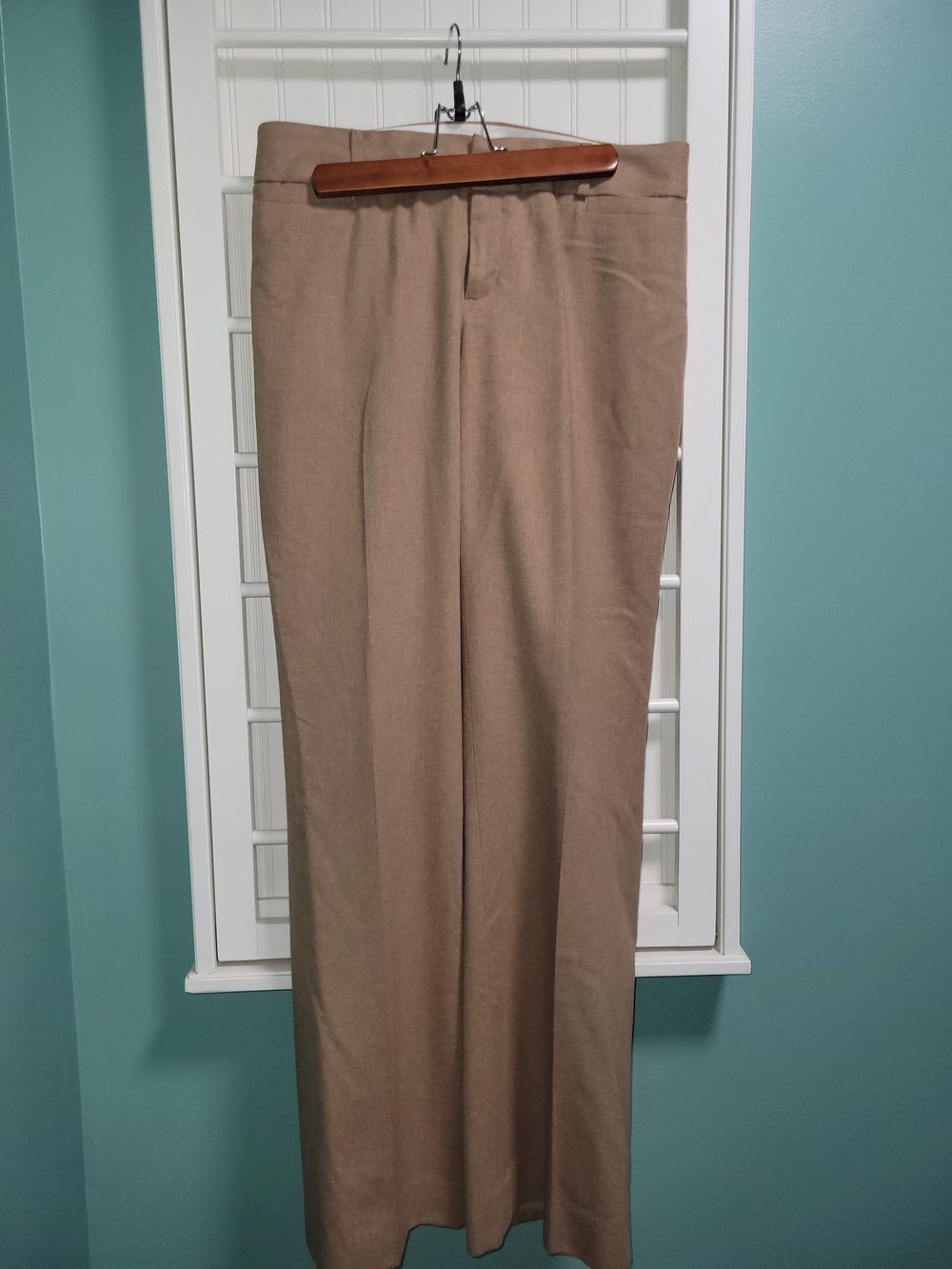 Banana Republic Women's Jackson Fit Tan Straight-Leg Wool Blend Trousers Size 6